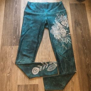 High waisted athletic leggings with deer print